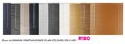 Decorland 25mm Aluminium Venetian Blinds Plain Colours 590x600mm