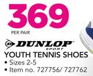 Dunlop Youth Tennis Shoes Sizes 2-5-Per Pair