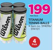 Wilson Titanium Tenns Balls 4 Pack-Per Pack