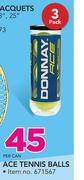 Donnay Ace Tennis Balls 3 Pack-Per Can