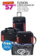 Fusion 3 Piece Luggage Set Free Monarch Sports Bag
