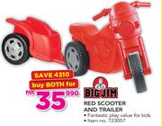 Big Jim Red Scooter And Trailer