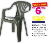 Ebony Low Back Chair