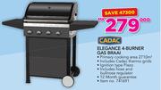 Cadac Elegance 4 Burner Gas Braai Includes Cadac Thermo Grids, Hose & Bullnose Regulator