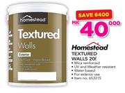 Homestead 20Ltr Textured Walls