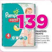 Pampers Pants Size 3 Midi 60's/Size 4 Maxi 52's/Size 5 Junior 48's Or Size 6 XL 44's Pack