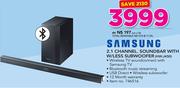Samsung 2.1 Channel Soundbar With Wireless Subwoofer HW-J450