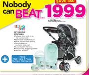 Little One Reversible Stroller With Free babycare 7 Piece Bumper Hamperset