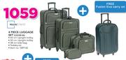 Mainstays 4 Piece Luggage Set C0328-54 With Free Fusion Eva Carry On