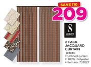 Sheraton 2 Pack Jacquard Unlined Curtain 92034