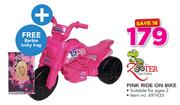 Zooter Pink Ride On Bike With Free Barbie Lucky Bag