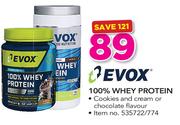 Evox 100% Whey Protein(Cookies And Cream Or Chocolate Flavour)