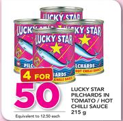 Lucky Star Pilchards In Tomato/Hot Chilli Sauce-4 x 215g