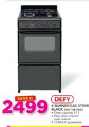 Defy 4 Burner Gas Stove Black DGS 168 SGG