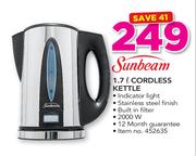 Sunbeam 1.7Ltr Cordless Kettle