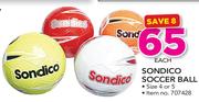 Sondico Soccer Ball Size 4 Or 5-Each