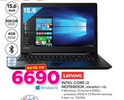 Lenovo 15.6 Inch Intel Core i3 Notebook IDEAPAD 110
