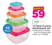 Mainstays 10 Piece Plastic Microwave Set