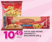 Fatti's & Moni's Spaghetti/Macaroni-500g Each