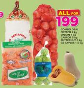 Combo Deal Potato-7Kg, Onion-7Kg, carrot-5Kg, Butternut-3Kg, GS Apples-1.5Kg-All For
