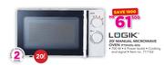 Logik 20Ltr Manual Microwave Oven P70H20L-SES
