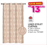 Always Home Lined Eyelet Curtain-140 x 225cm