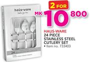 Hauswares 24 Piece Stainless Steel Cutlery Set-For 2