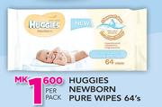 Huggies Newborn Pure Wipes-64's Per Pack