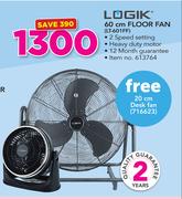 Logik 60cm Floor Fan LT-601FF Free 20cm Desk Fan