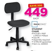 Mainstays Student Chair H73-85 x W41 x D47cm