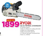 Ryobi 36cc outlet petrol chainsaw