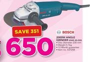 0Bosch 2000W Angle Grinder GWS 20-230