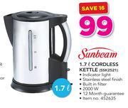 Sunbeam 1.7Ltr Cordless Kettle SSK2521