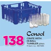 Consol Crate With Hi Ball Tumbler