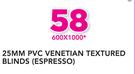 Decorland 25MM PVC Venetian Textured Blinds(Espresso)-600 x 1000