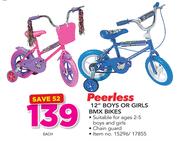 Peerless 12" Boys Or Girls BMX Bikes-Each