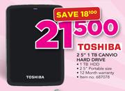 Toshiba 2.5" 1TB Canvio Hard Drive