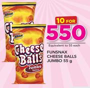 Funsnax Cheese Balls Jumbo-10 x 55g