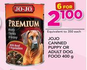 Jojo Canned Puppy Or Adult Dog Food-6 x 400g