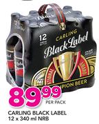 Carling Black Label NRB-12x340ml Per Pack