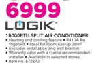 Logik 18000 BTU Split Air Conditioner