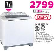 Defy 13Kg White Twin Tub Washing Machine