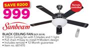 Sunbeam Black Ceiling Fan SCF-501R