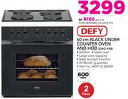 Defy 60Cm Black Under Counter Oven And Hob DBO458