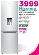 Hisense 299Ltr Metallic Silver Bottom Freezer Fridge H299BME-WD