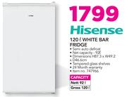 Hisense 120Ltr White Bar Fridge