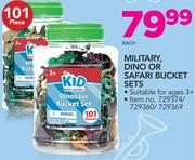 KID Connection 101 Piece Military, Dino Or Safari Bucket Sets-Each
