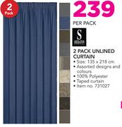 Sheraton 2 Pack Unlined Curtain-Per Pack
