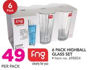 Fng 6 Pack Highball Glass Set-Per Pack