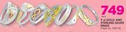 JCSA 9Ct Gold And Sterling Silver Rings-Each